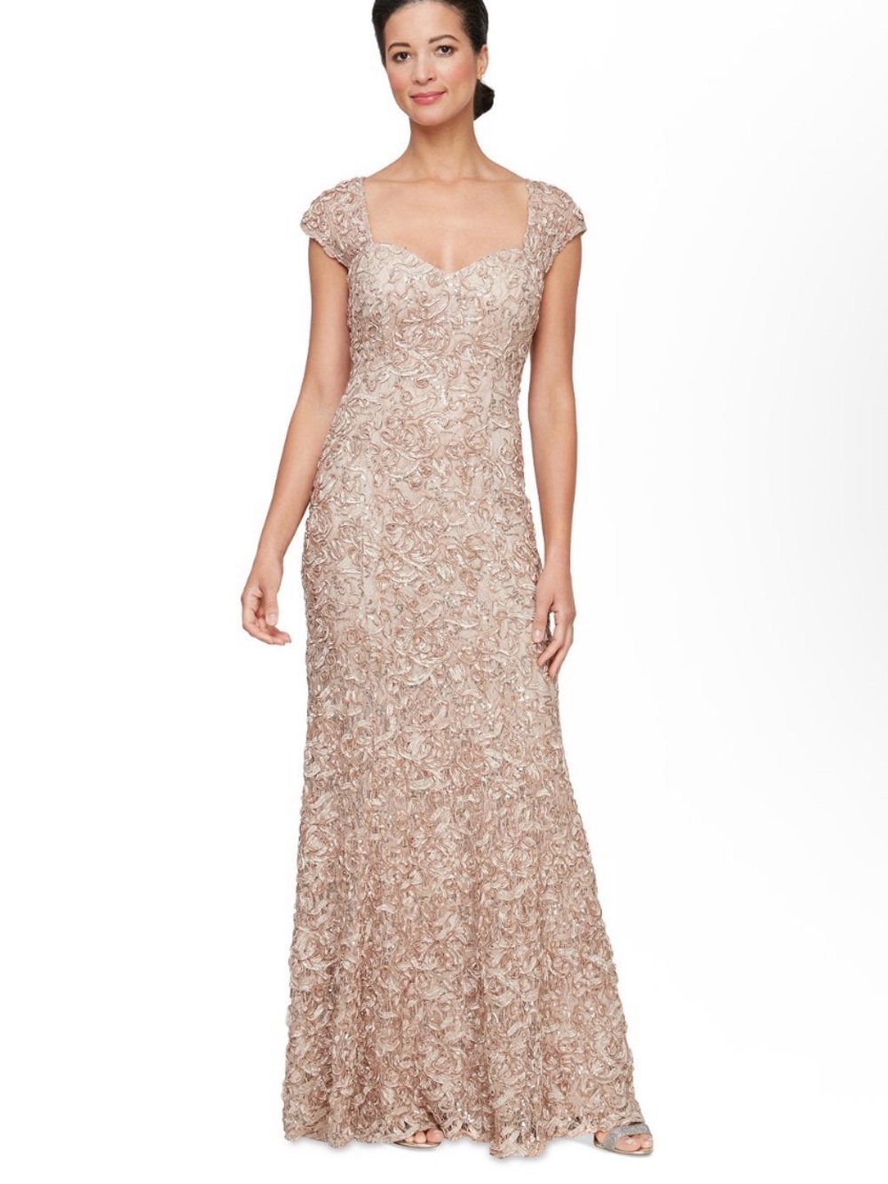 Alex Evenings Sequined Soutache Mermaid Gown